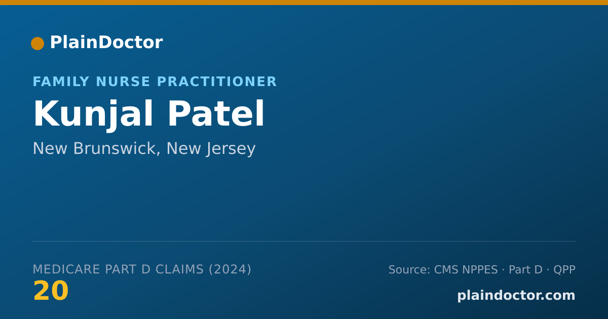 Shareable card for Kunjal Patel - Family Nurse Practitioner, New Brunswick, NJ