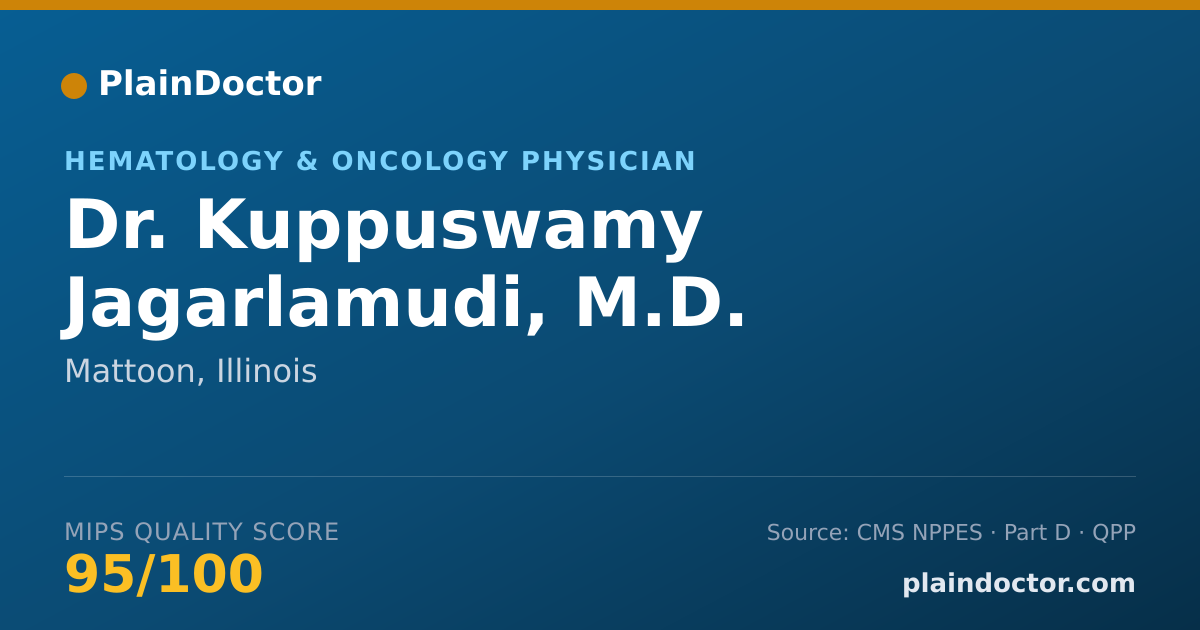 Shareable card for Kuppuswamy Jagarlamudi, M.D. - Hematology & Oncology Physician, Mattoon, IL