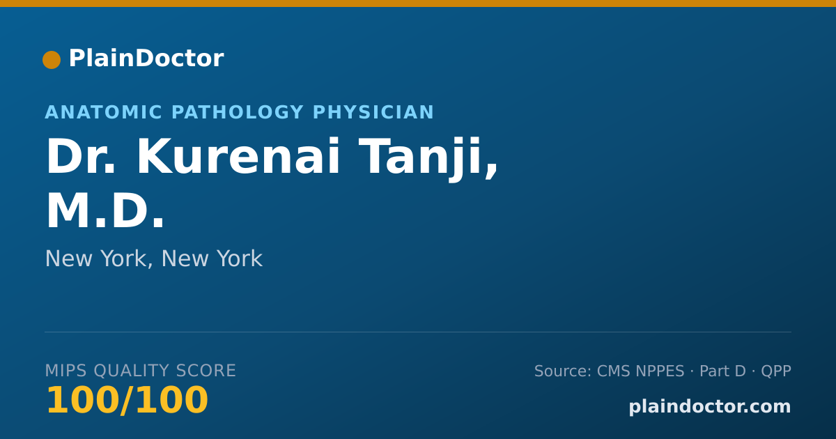 Shareable card for Kurenai Tanji, M.D. - Anatomic Pathology Physician, New York, NY