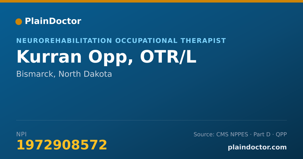 Shareable card for Kurran Opp, OTR/L - Neurorehabilitation Occupational Therapist, Bismarck, ND