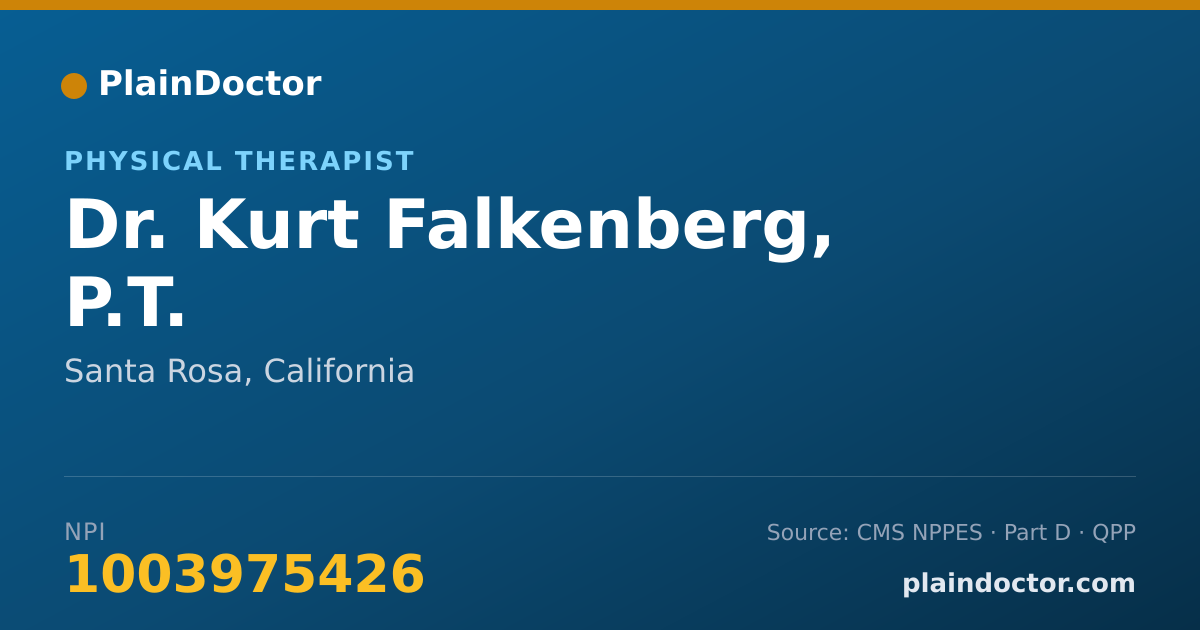 Shareable card for Kurt Falkenberg, P.T. - Physical Therapist, Santa Rosa, CA