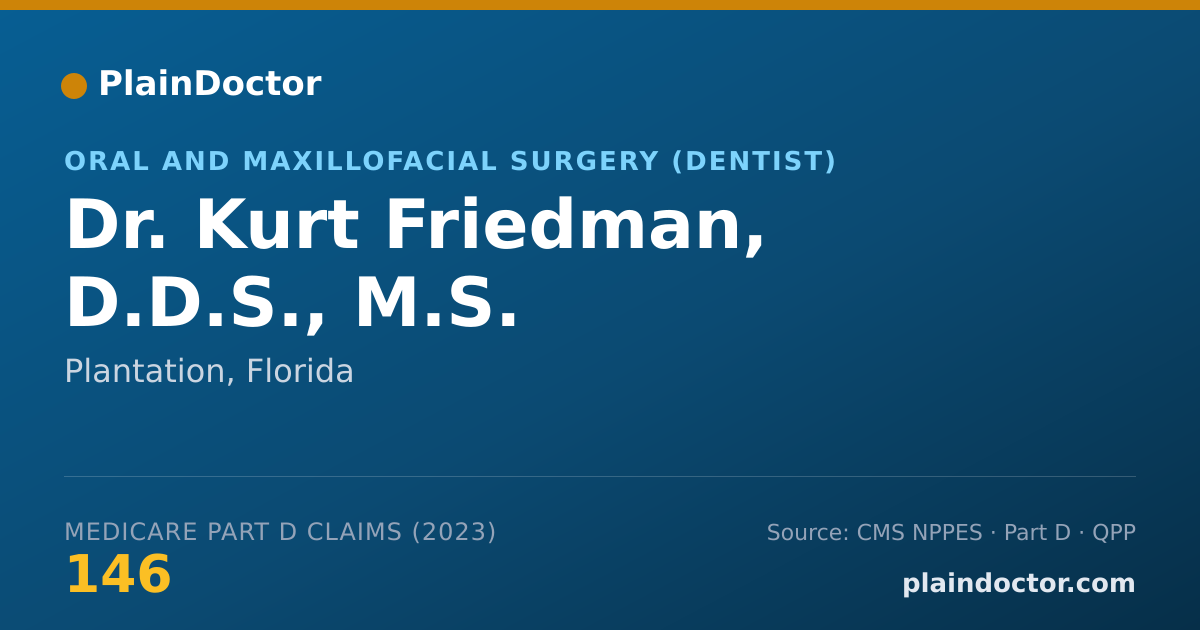 Shareable card for Kurt Friedman, D.D.S., M.S. - Oral and Maxillofacial Surgery (Dentist), Plantation, FL