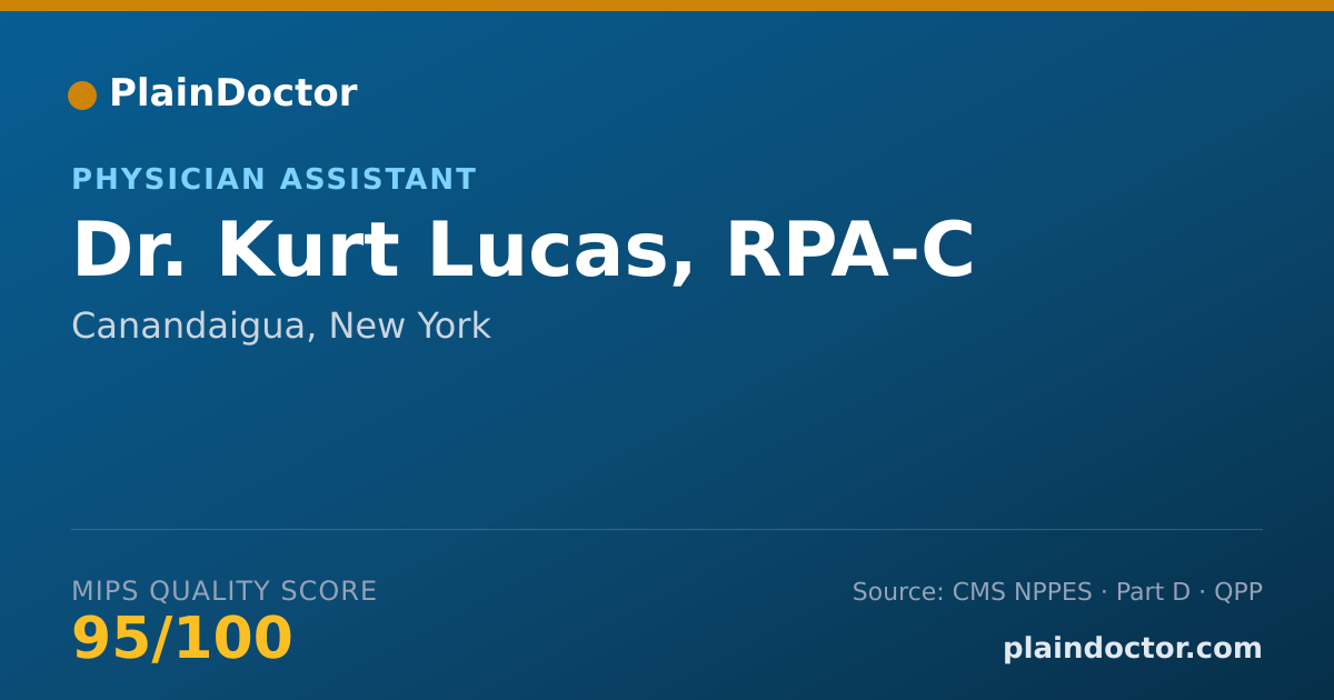 Shareable card for Kurt Lucas, RPA-C - Physician Assistant, Canandaigua, NY