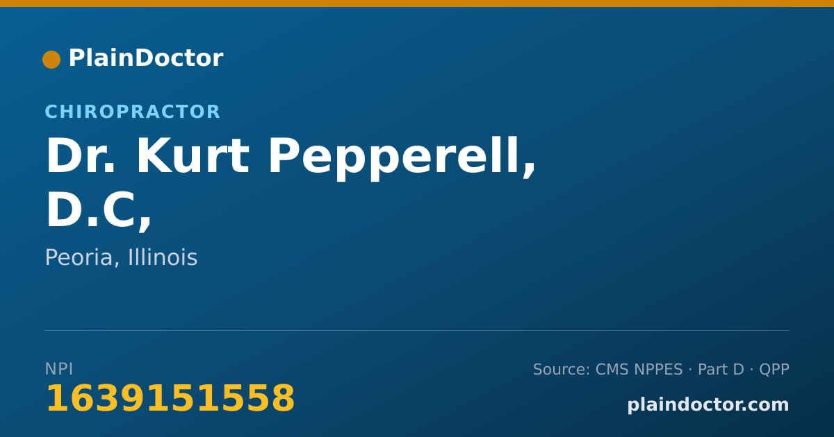 Shareable card for Kurt Pepperell, D.C, - Chiropractor, Peoria, IL