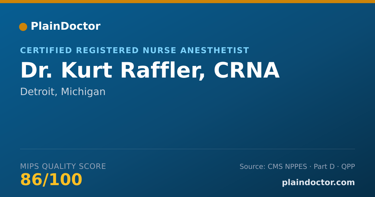 Shareable card for Kurt Raffler, CRNA - Certified Registered Nurse Anesthetist, Detroit, MI