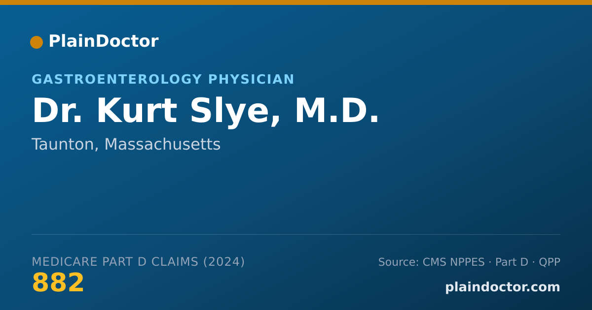 Shareable card for Kurt Slye, M.D. - Gastroenterology Physician, Taunton, MA