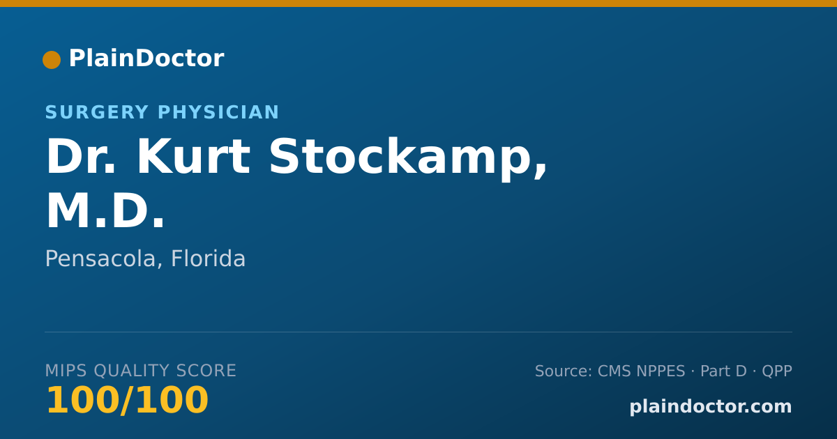 Shareable card for Kurt Stockamp, M.D. - Surgery Physician, Pensacola, FL