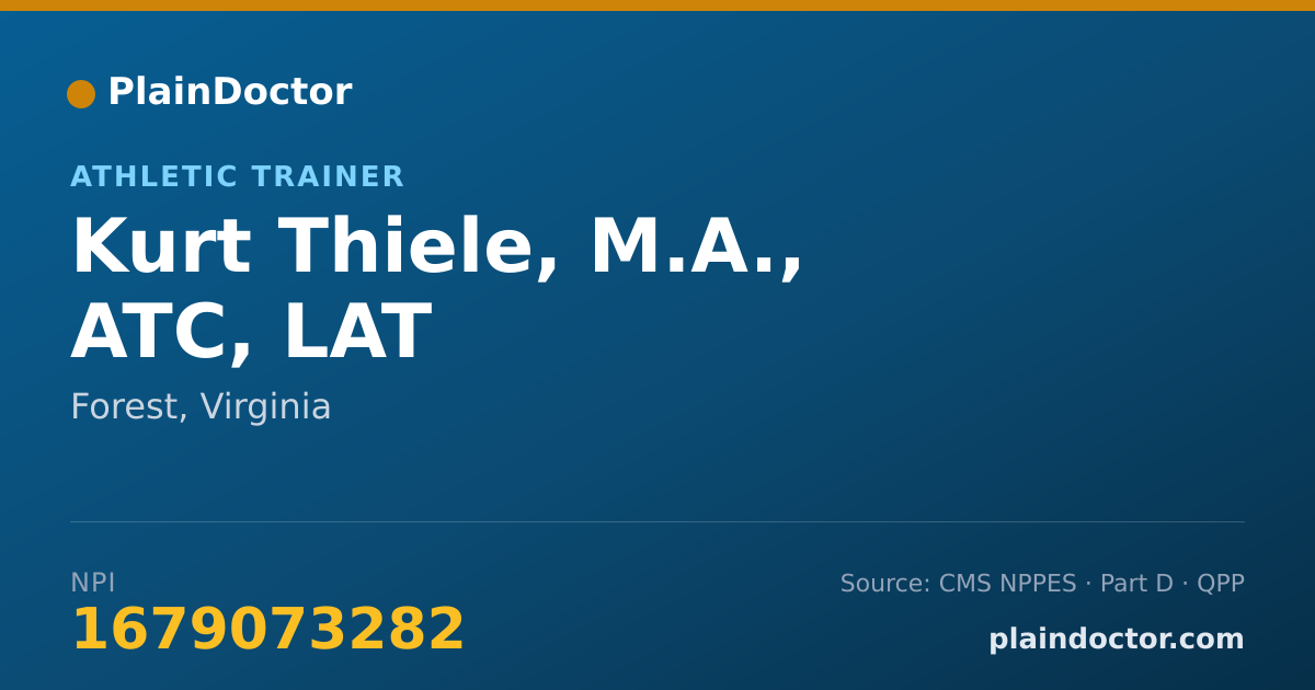 Shareable card for Kurt Thiele, M.A., ATC, LAT - Athletic Trainer, Forest, VA