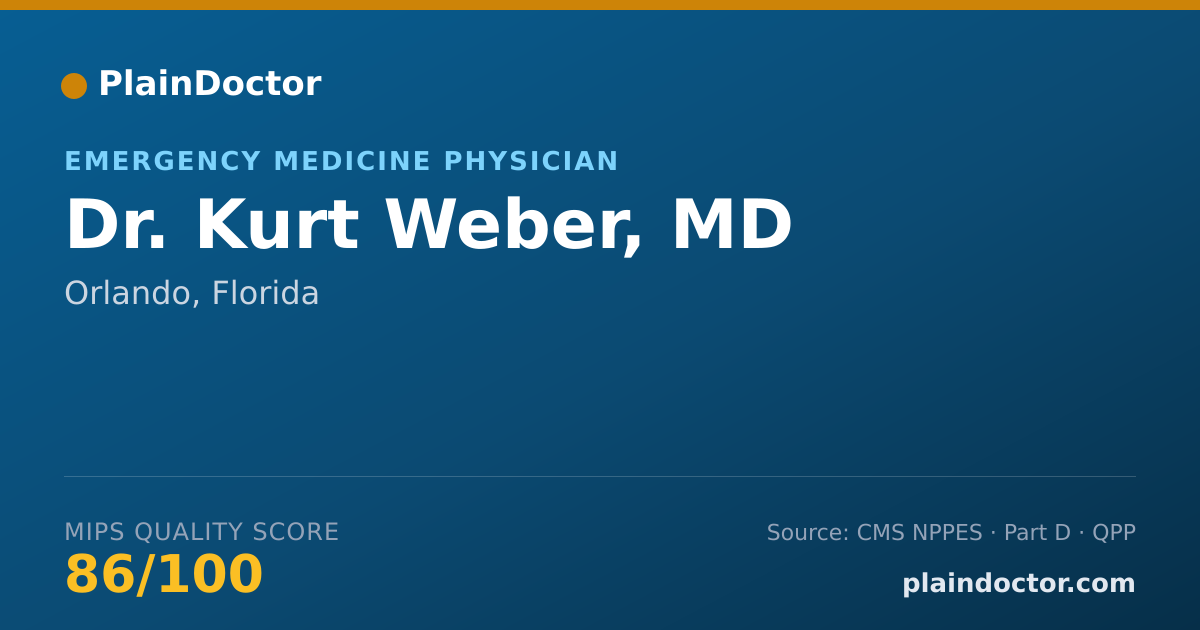 Shareable card for Kurt Weber, MD - Emergency Medicine Physician, Orlando, FL