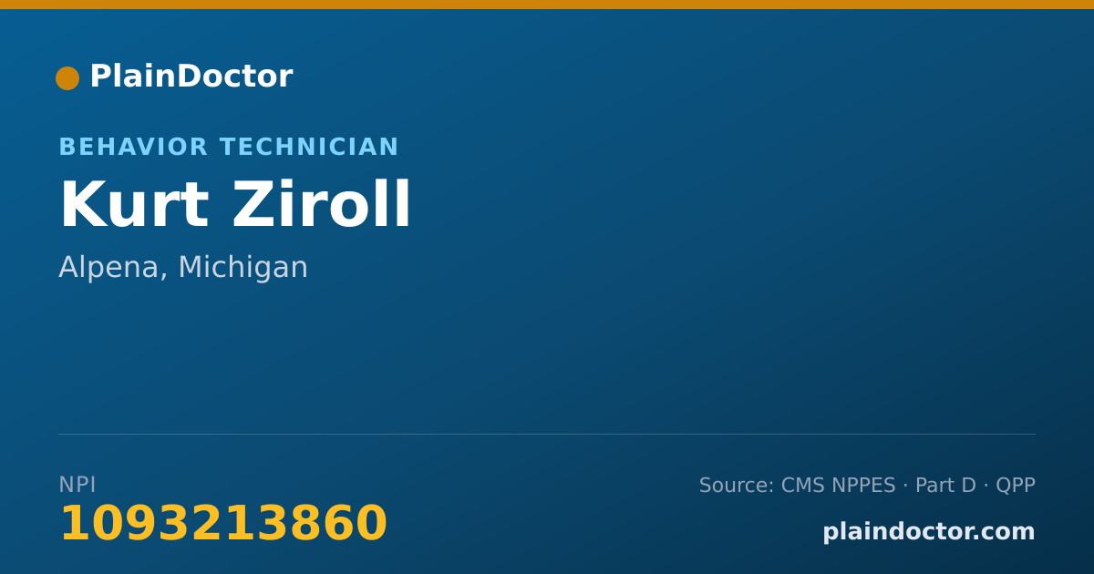 Shareable card for Kurt Ziroll - Behavior Technician, Alpena, MI
