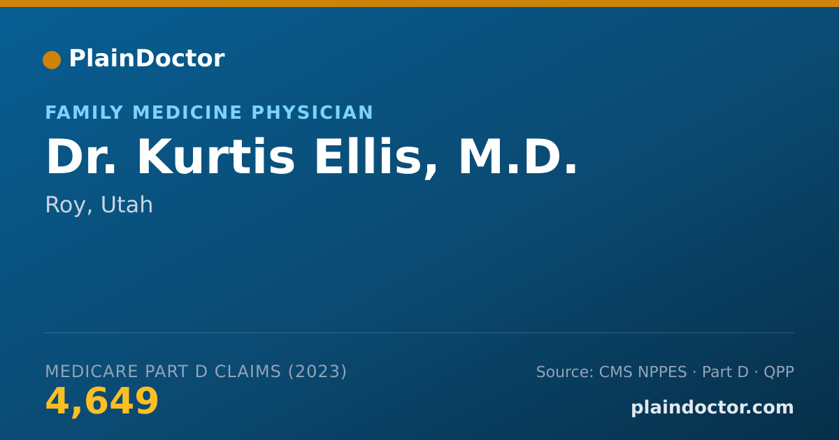 Shareable card for Kurtis Ellis, M.D. - Family Medicine Physician, Roy, UT