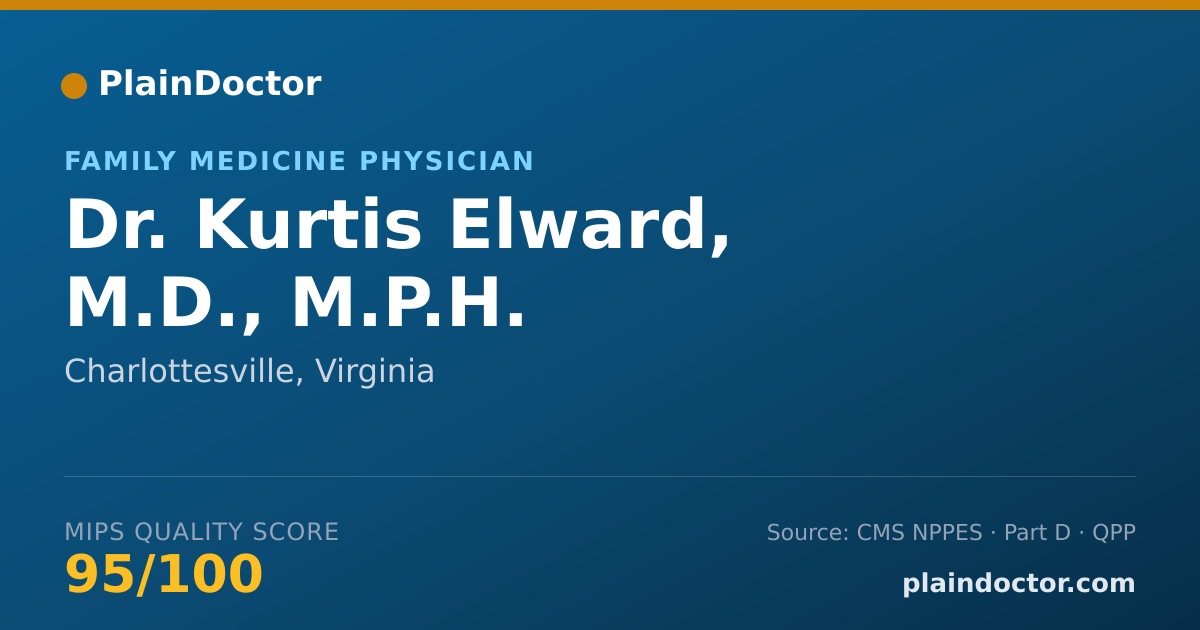 Shareable card for Kurtis Elward, M.D., M.P.H. - Family Medicine Physician, Charlottesville, VA