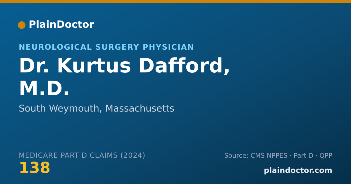 Shareable card for Kurtus Dafford, M.D. - Neurological Surgery Physician, South Weymouth, MA