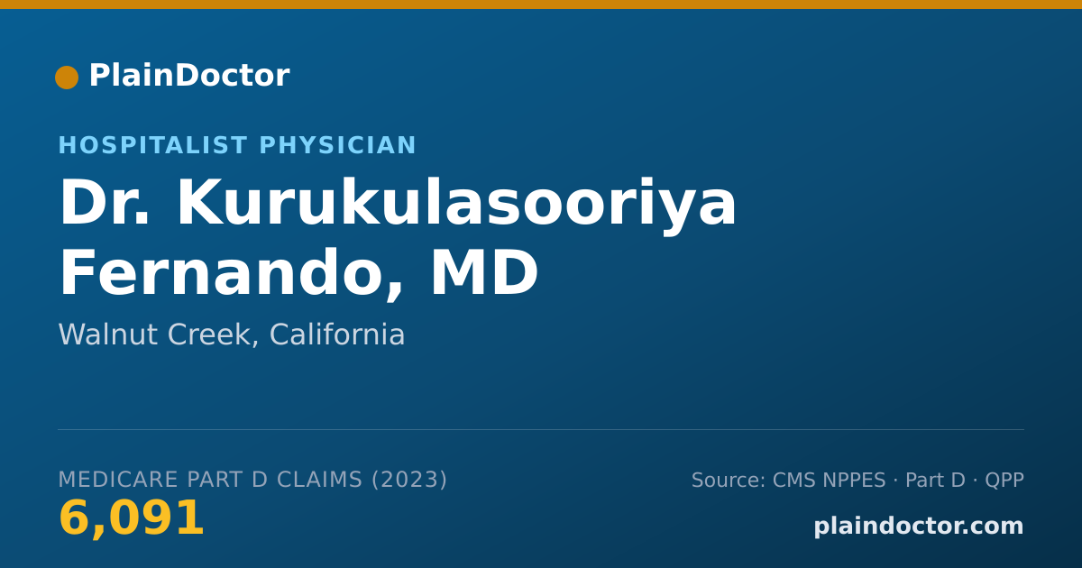 Shareable card for Kurukulasooriya Fernando, MD - Hospitalist Physician, Walnut Creek, CA