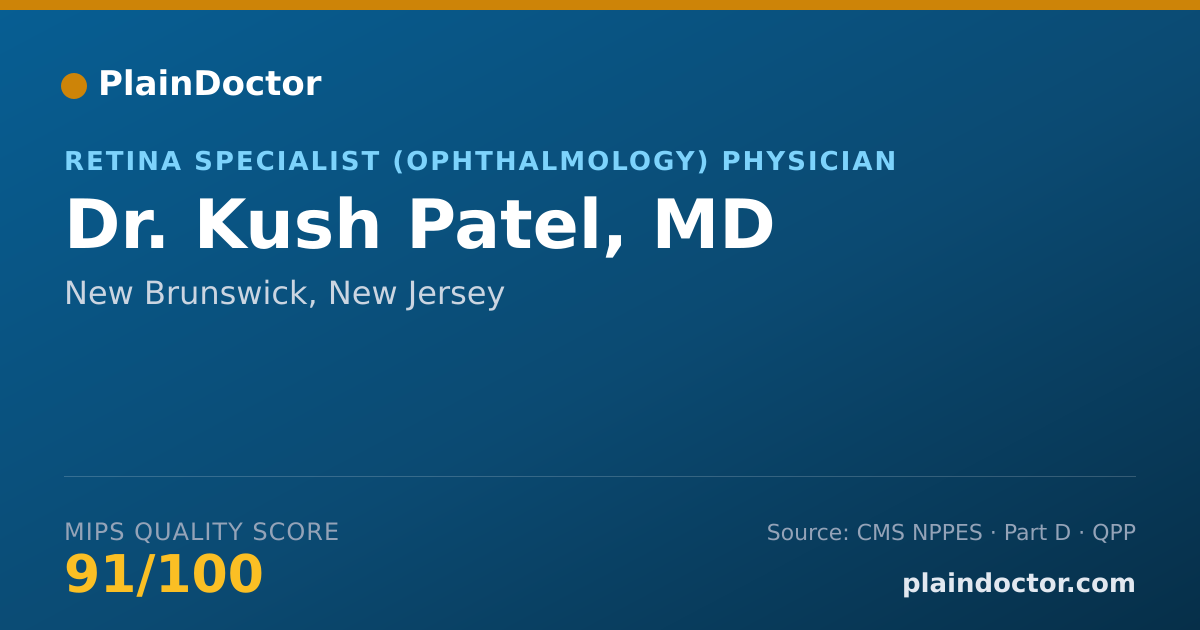 Shareable card for Kush Patel, MD - Retina Specialist (Ophthalmology) Physician, New Brunswick, NJ