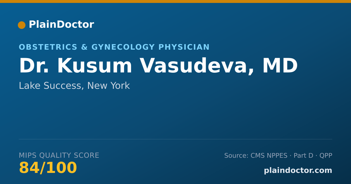 Shareable card for Kusum Vasudeva, MD - Obstetrics & Gynecology Physician, Lake Success, NY