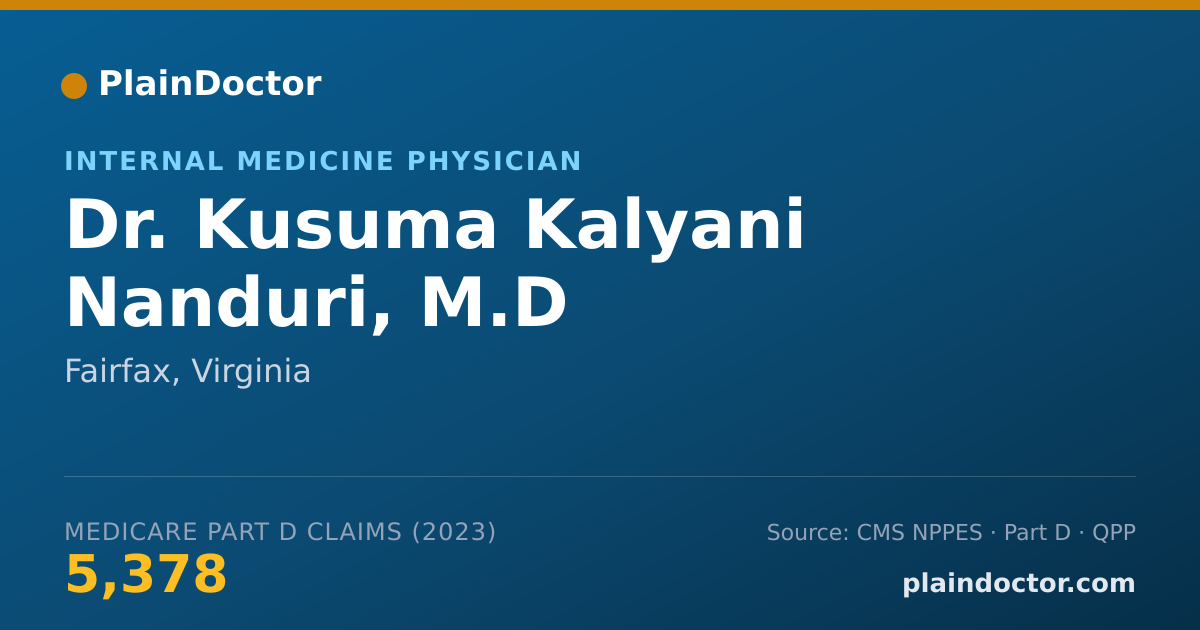 Shareable card for Kusuma Kalyani Nanduri, M.D - Internal Medicine Physician, Fairfax, VA