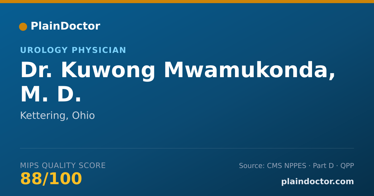 Shareable card for Kuwong Mwamukonda, M. D. - Urology Physician, Kettering, OH