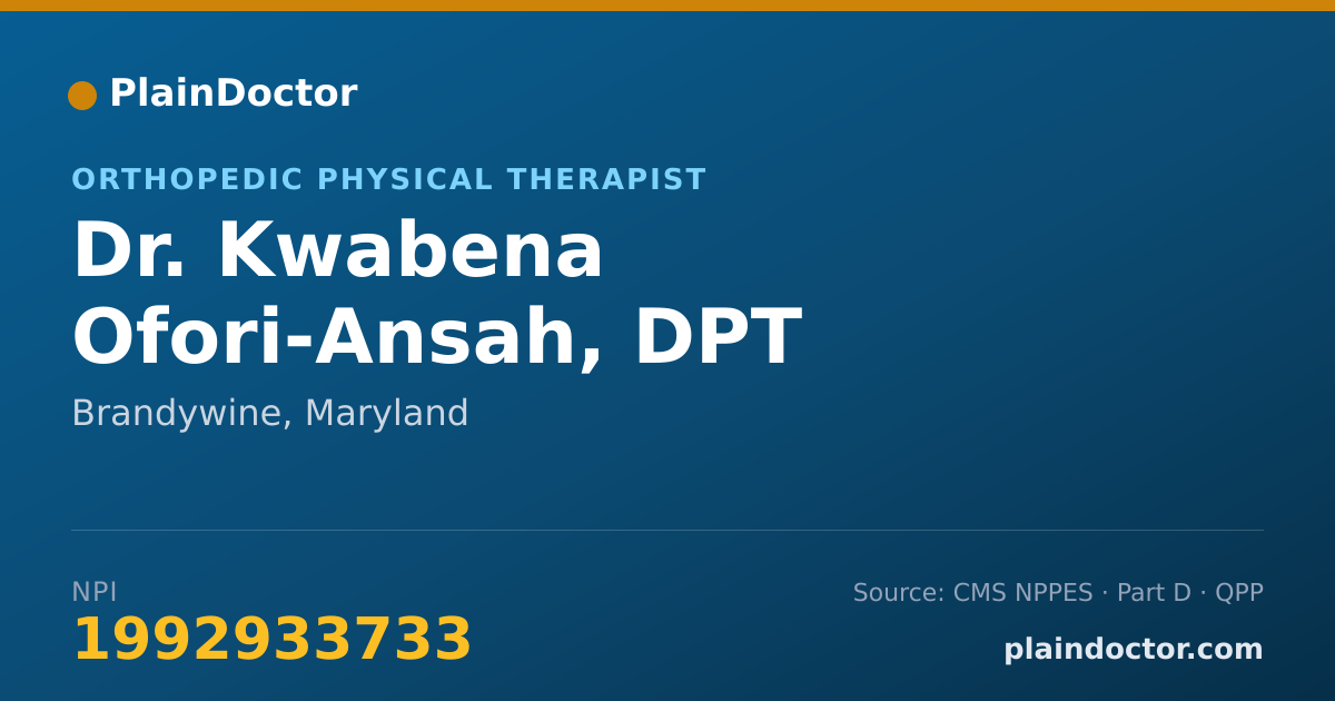 Shareable card for Kwabena Ofori-Ansah, DPT - Orthopedic Physical Therapist, Brandywine, MD