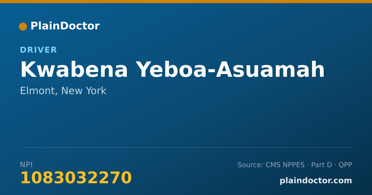 Shareable card for Kwabena Yeboa-Asuamah - Driver, Elmont, NY