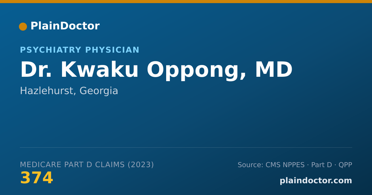 Shareable card for Kwaku Oppong, MD - Psychiatry Physician, Hazlehurst, GA