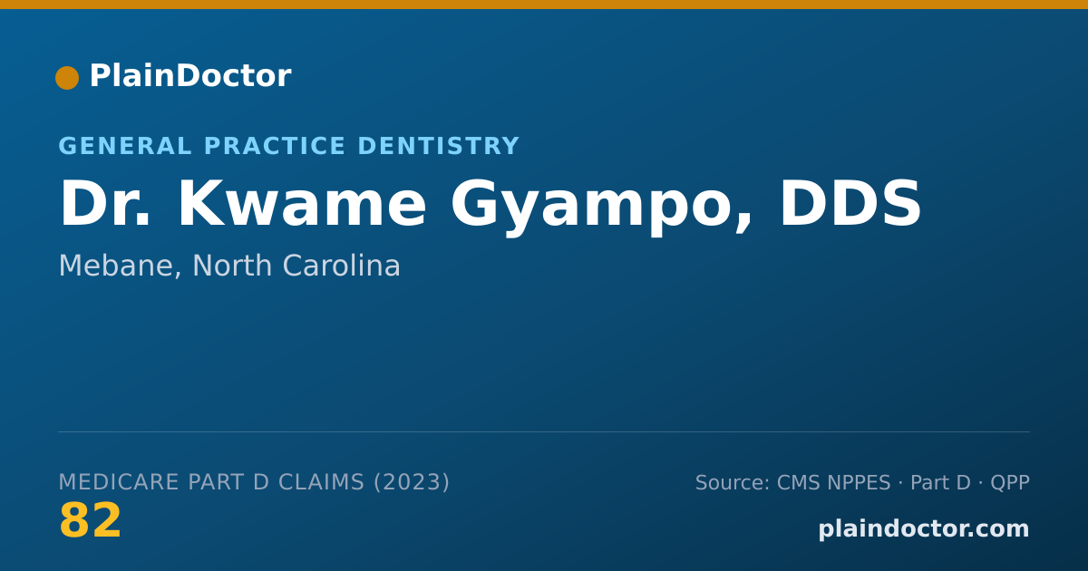 Shareable card for Kwame Gyampo, DDS - General Practice Dentistry, Mebane, NC
