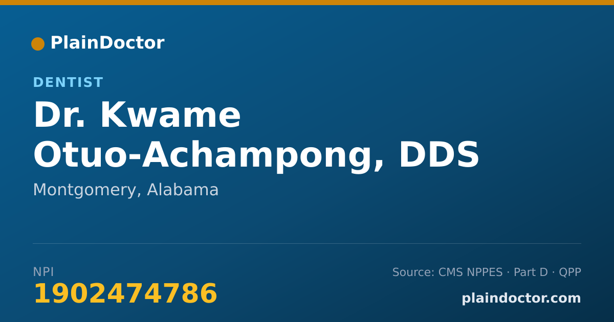 Shareable card for Kwame Otuo-Achampong, DDS - Dentist, Montgomery, AL