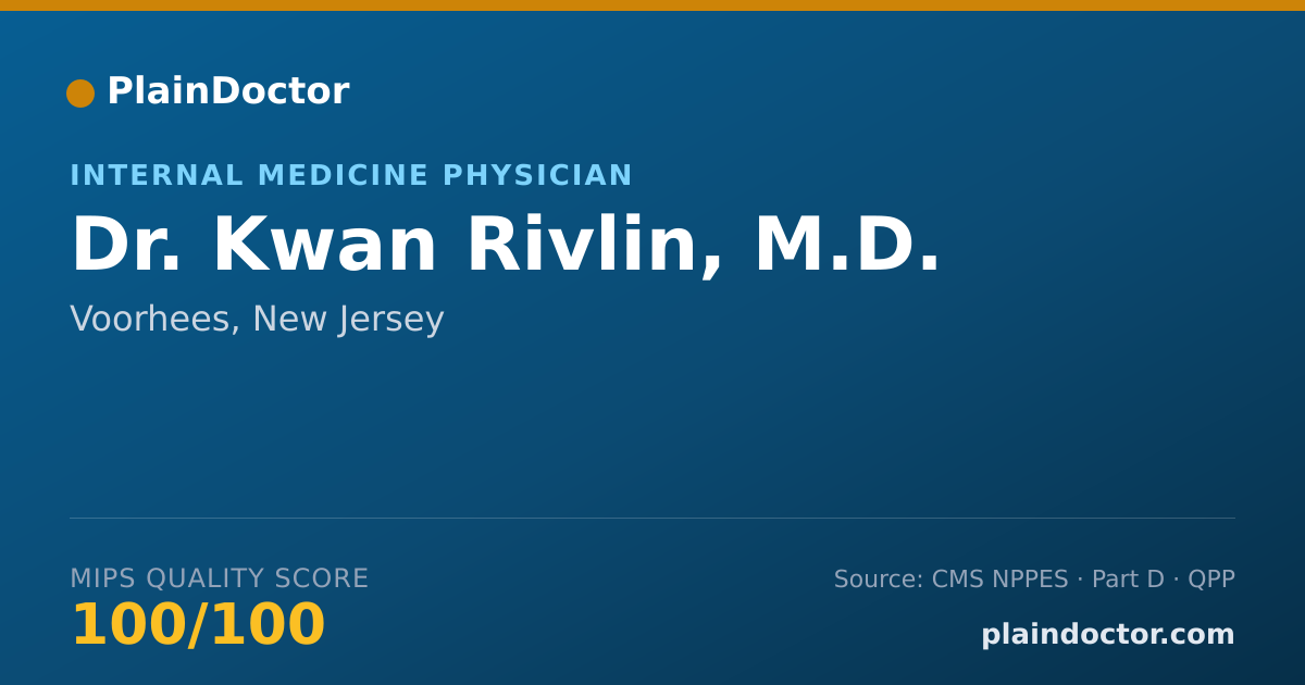 Shareable card for Kwan Rivlin, M.D. - Internal Medicine Physician, Voorhees, NJ