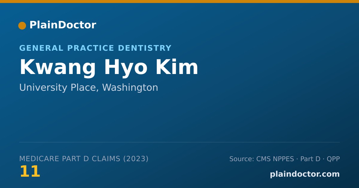 Shareable card for Kwang Hyo Kim - General Practice Dentistry, University Place, WA