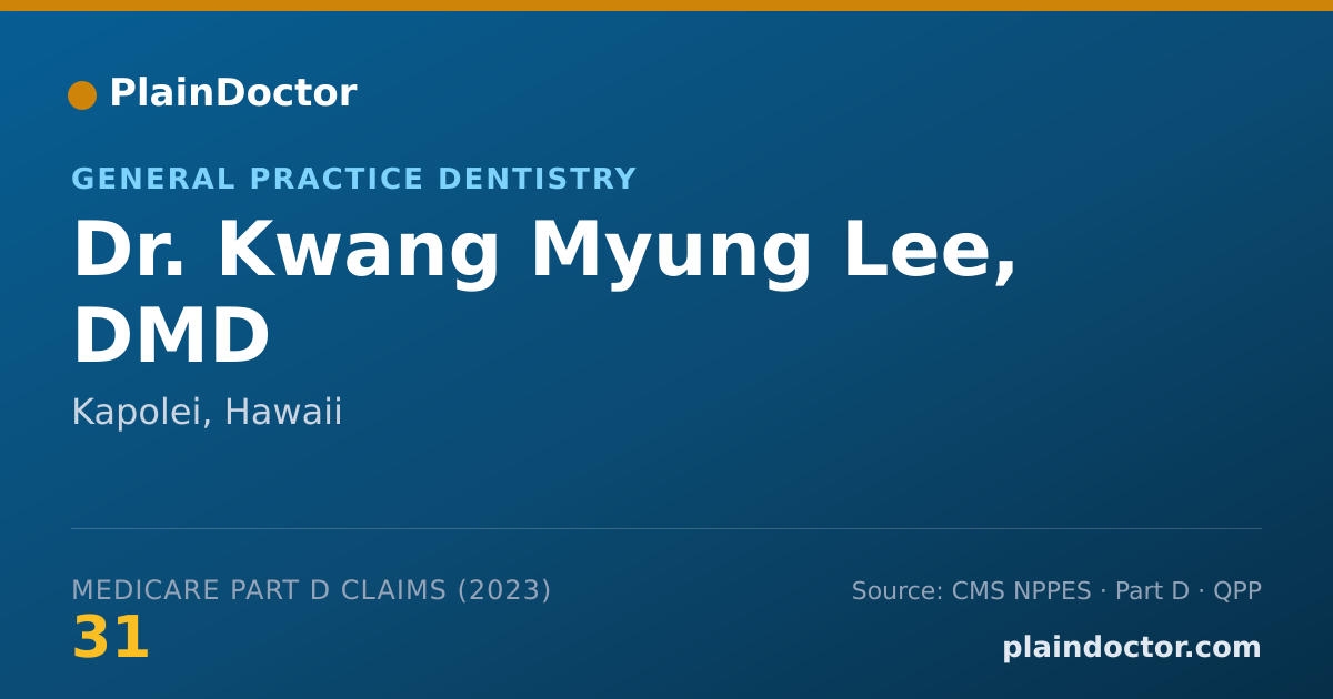 Shareable card for Kwang Myung Lee, DMD - General Practice Dentistry, Kapolei, HI