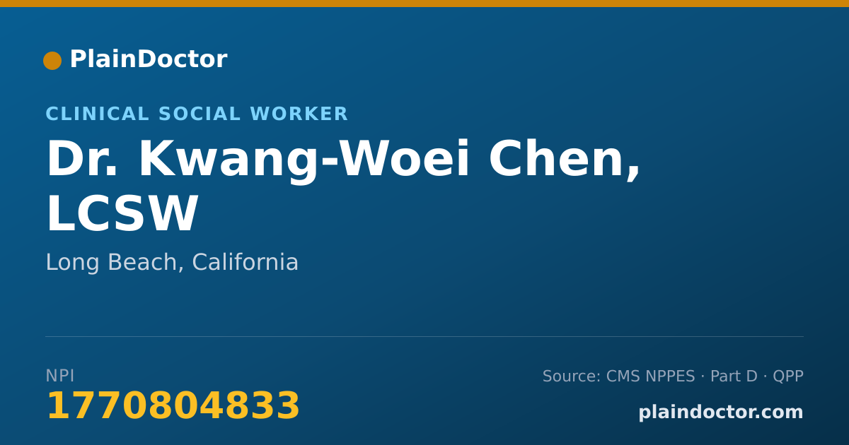 Shareable card for Kwang-Woei Chen, LCSW - Clinical Social Worker, Long Beach, CA