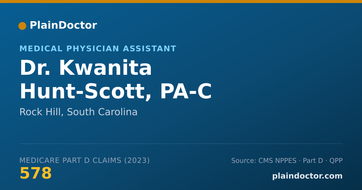 Shareable card for Kwanita Hunt-Scott, PA-C - Medical Physician Assistant, Rock Hill, SC