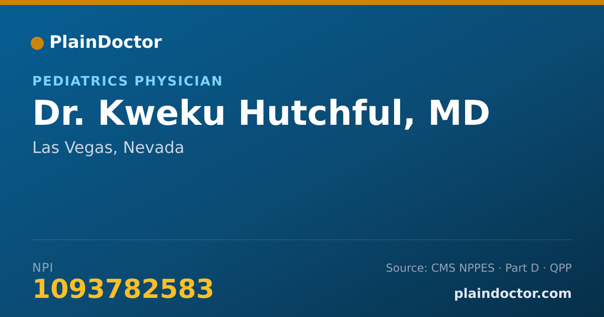 Shareable card for Kweku Hutchful, MD - Pediatrics Physician, Las Vegas, NV