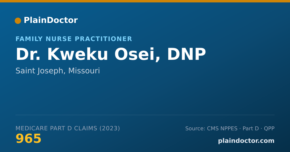Shareable card for Kweku Osei, DNP - Family Nurse Practitioner, Saint Joseph, MO