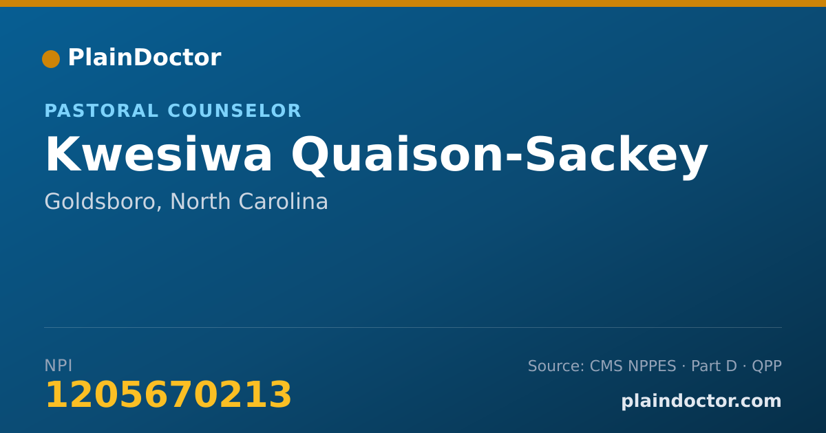 Shareable card for Kwesiwa Quaison-Sackey - Pastoral Counselor, Goldsboro, NC