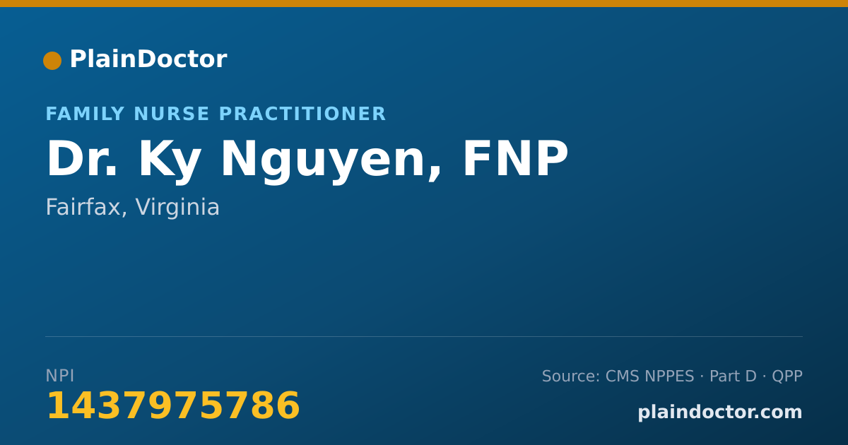 Shareable card for Ky Nguyen, FNP - Family Nurse Practitioner, Fairfax, VA