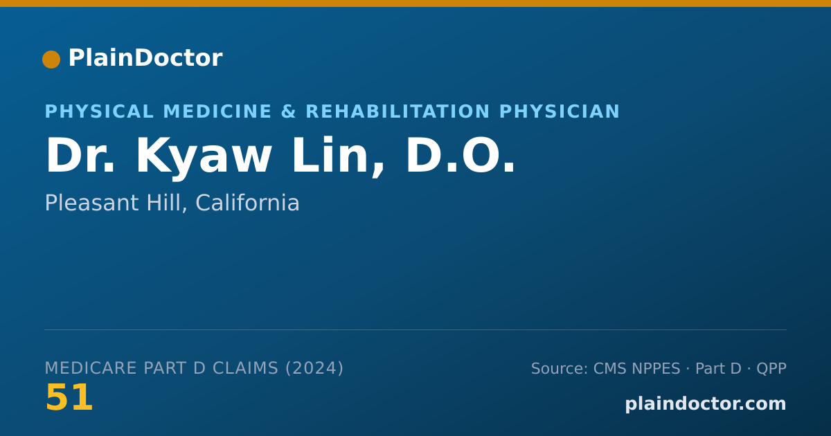 Shareable card for Kyaw Lin, D.O. - Physical Medicine & Rehabilitation Physician, Pleasant Hill, CA