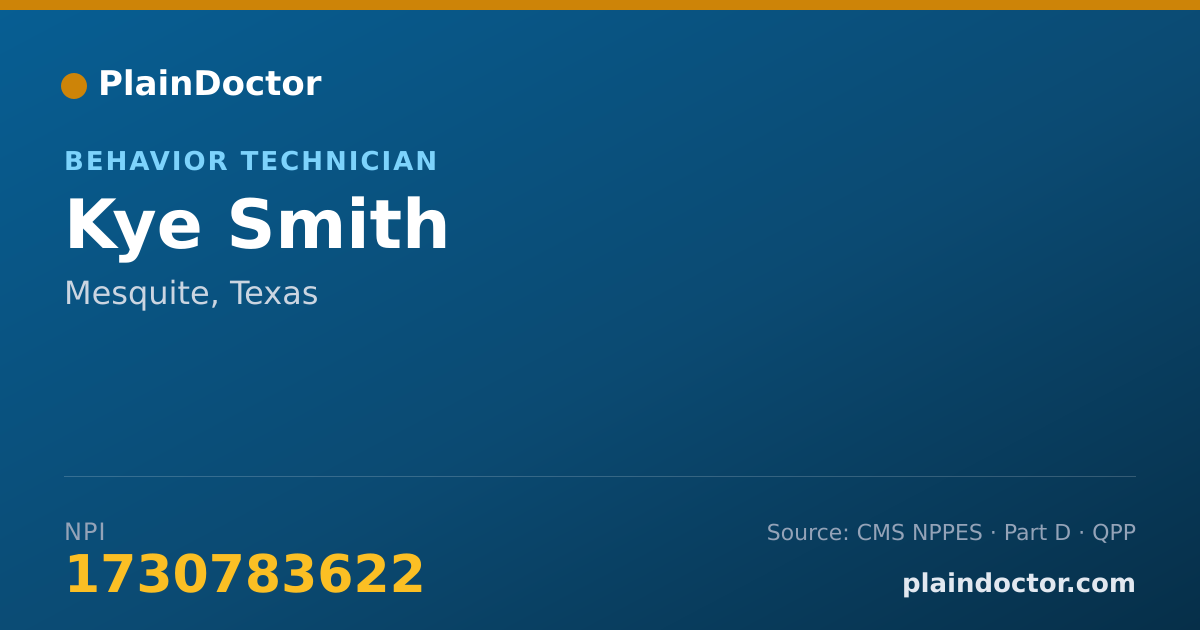 Shareable card for Kye Smith - Behavior Technician, Mesquite, TX