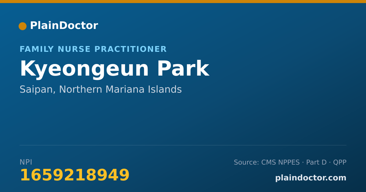 Shareable card for Kyeongeun Park - Family Nurse Practitioner, Saipan, MP