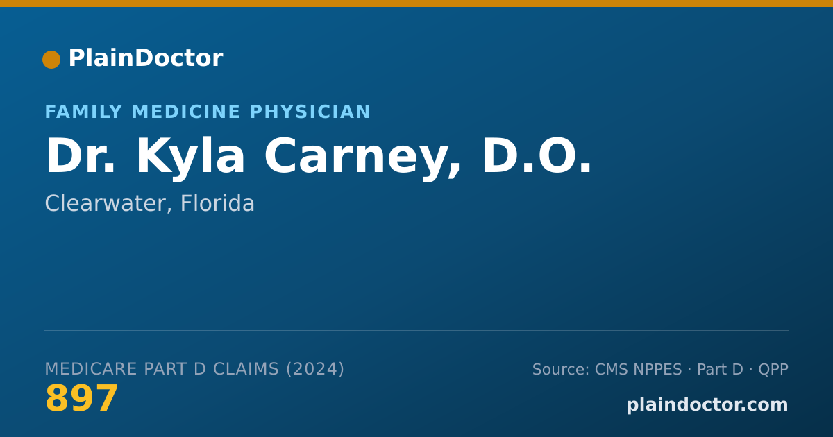 Shareable card for Kyla Carney, D.O. - Family Medicine Physician, Clearwater, FL