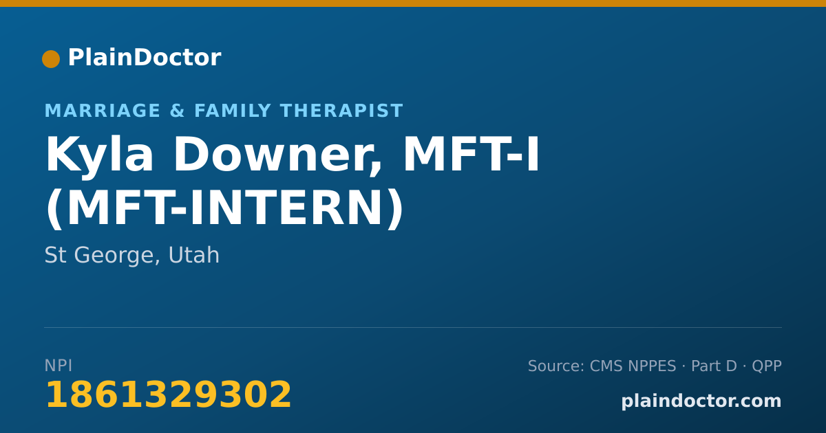 Shareable card for Kyla Downer, MFT-I (MFT-INTERN) - Marriage & Family Therapist, St George, UT