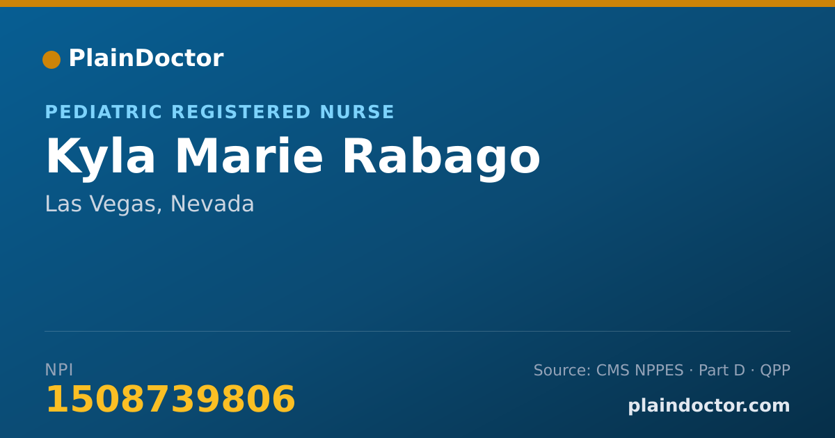 Shareable card for Kyla Marie Rabago - Pediatric Registered Nurse, Las Vegas, NV