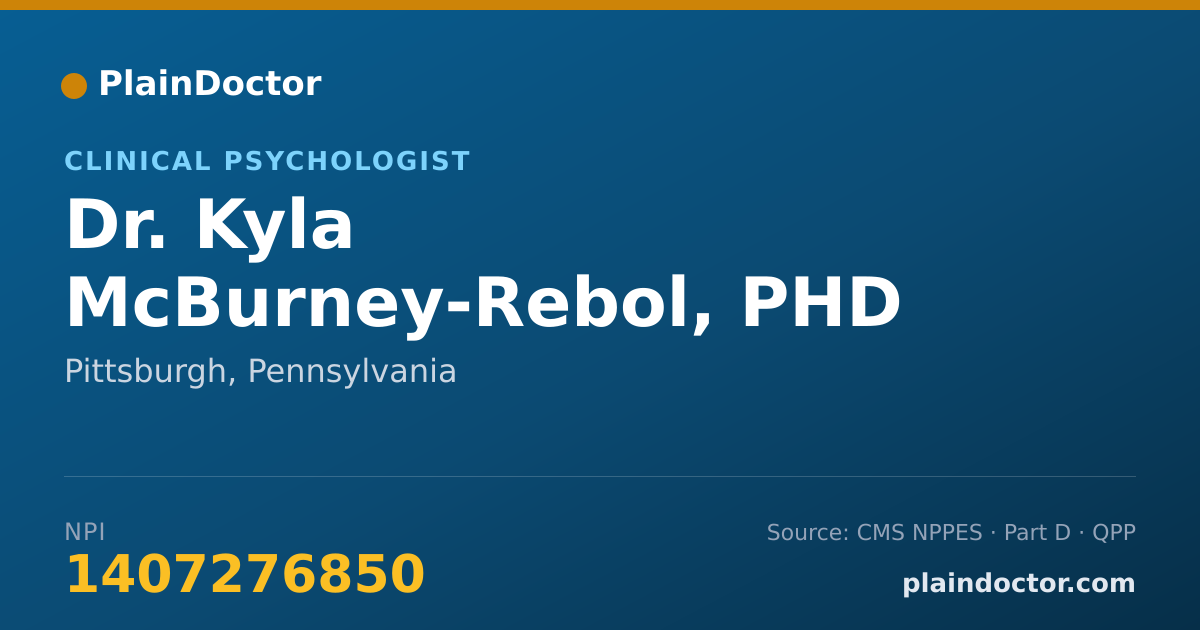 Shareable card for Kyla McBurney-Rebol, PHD - Clinical Psychologist, Pittsburgh, PA