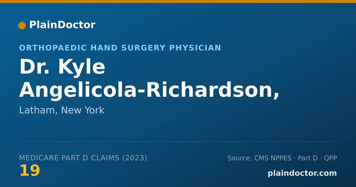 Shareable card for Kyle Angelicola-Richardson, MD - Orthopaedic Hand Surgery Physician, Latham, NY