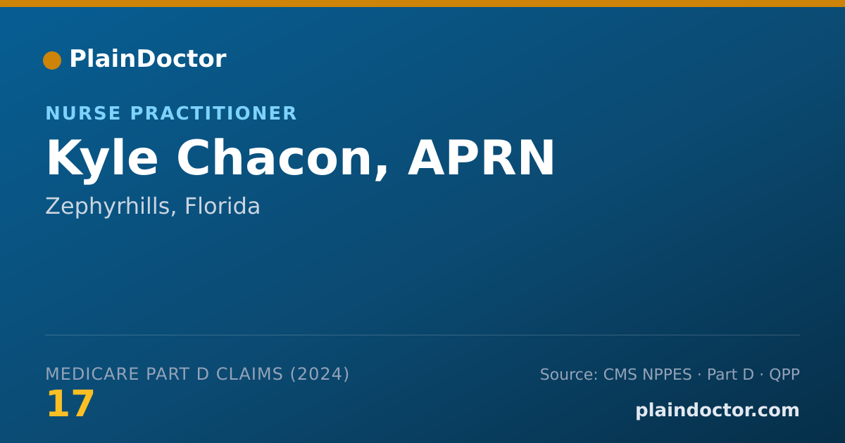 Shareable card for Kyle Chacon, APRN - Nurse Practitioner, Zephyrhills, FL