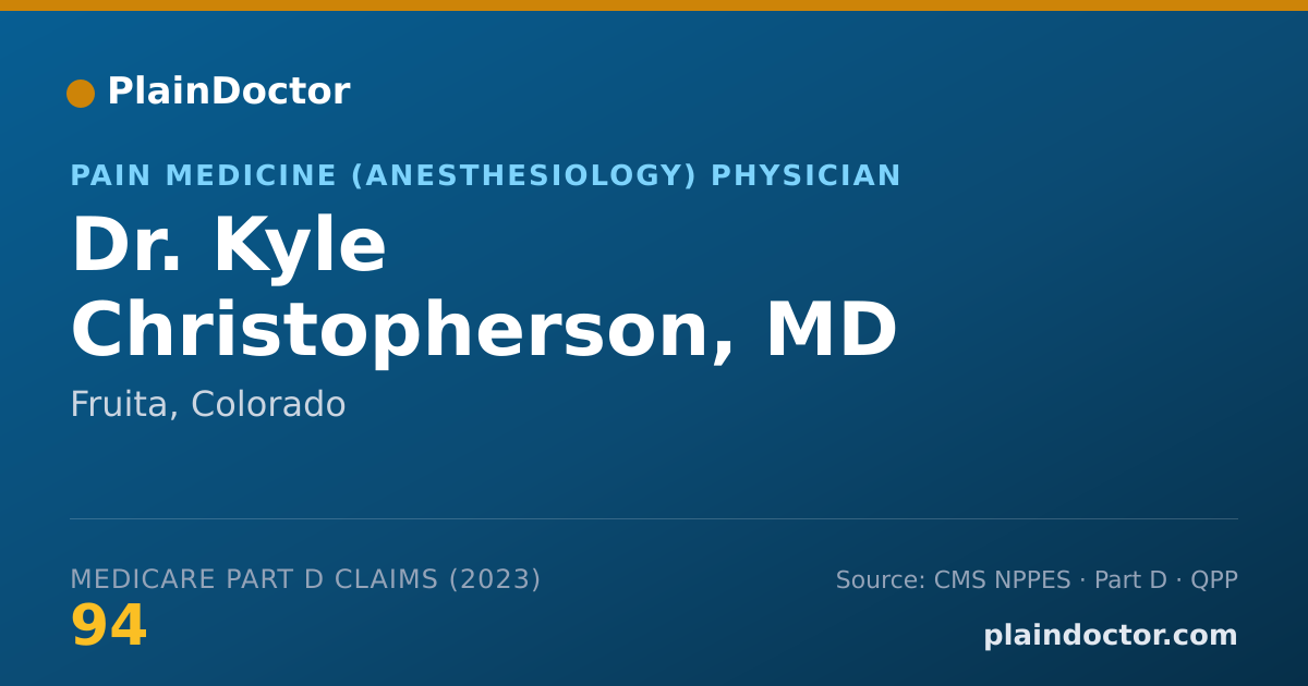Shareable card for Kyle Christopherson, MD - Pain Medicine (Anesthesiology) Physician, Fruita, CO