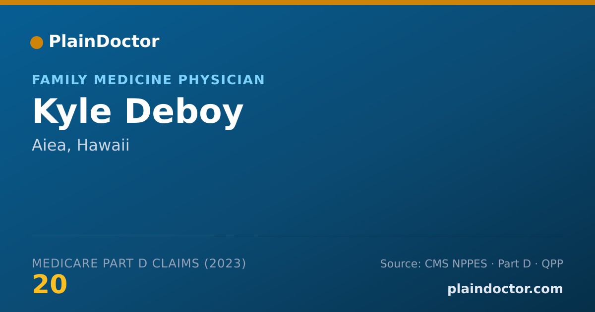 Shareable card for Kyle Deboy - Family Medicine Physician, Aiea, HI