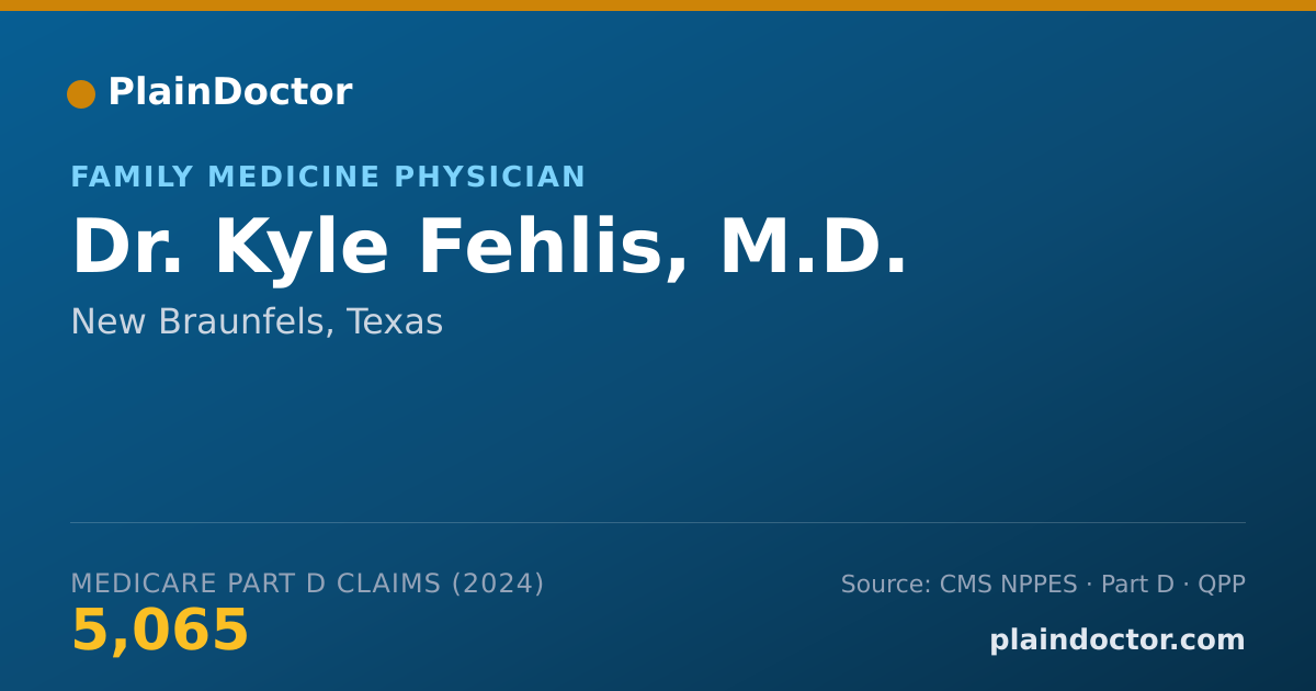 Shareable card for Kyle Fehlis, M.D. - Family Medicine Physician, New Braunfels, TX