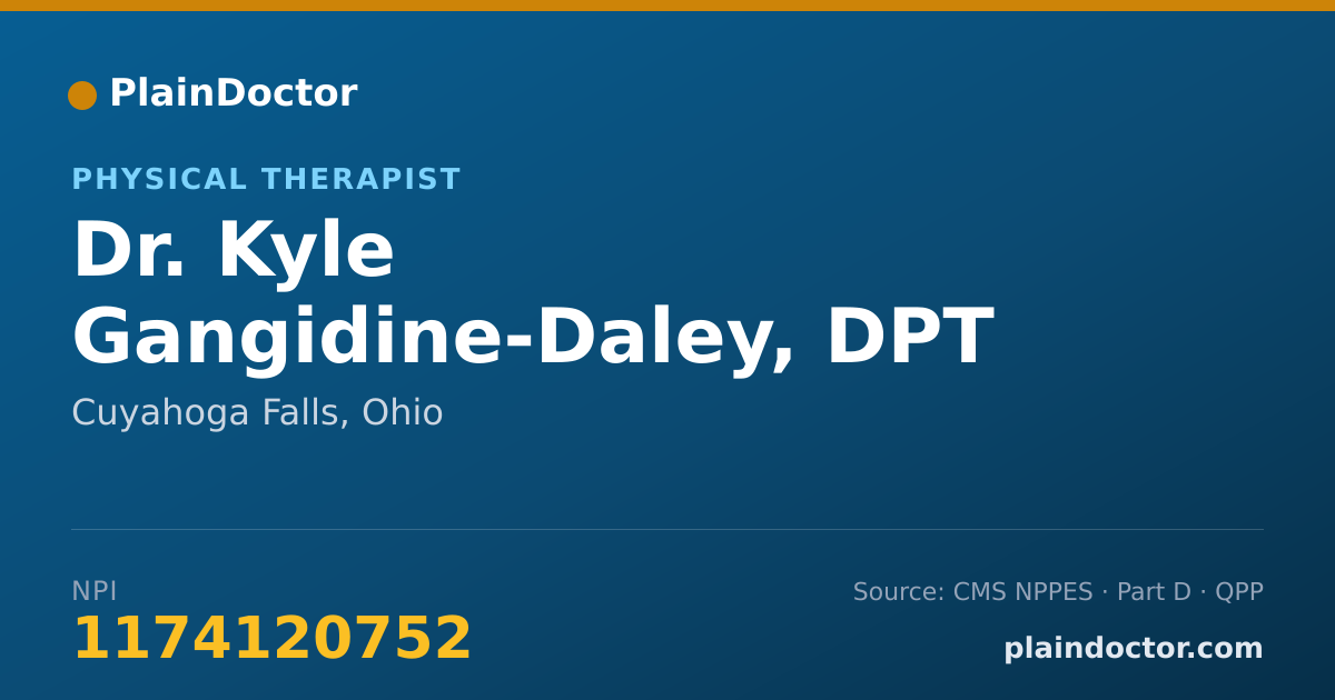 Shareable card for Kyle Gangidine-Daley, DPT - Physical Therapist, Cuyahoga Falls, OH
