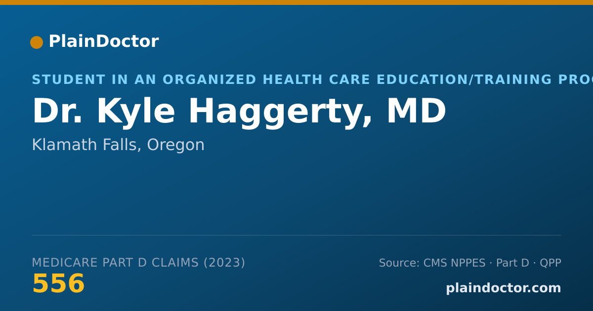 Shareable card for Kyle Haggerty, MD - Student in an Organized Health Care Education/Training Program, Klamath Falls, OR